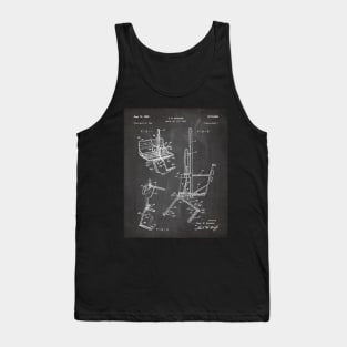 Skiing Patent - Ski Chalet Ski Fan Art - Black Chalkboard Tank Top